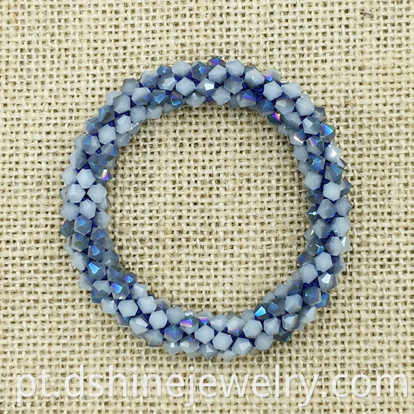 Handmade Weaved Wrap Crystal Beads Bangle